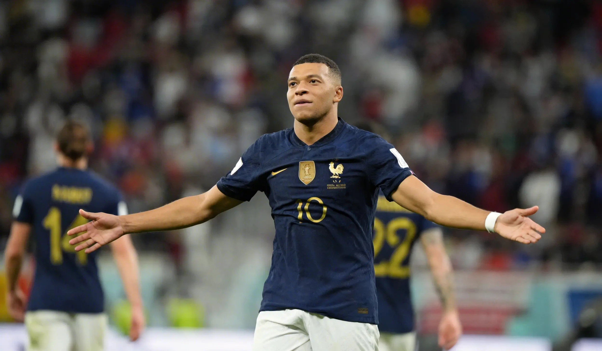 Kylian Mbappé con la camiseta de la selección de Francia.