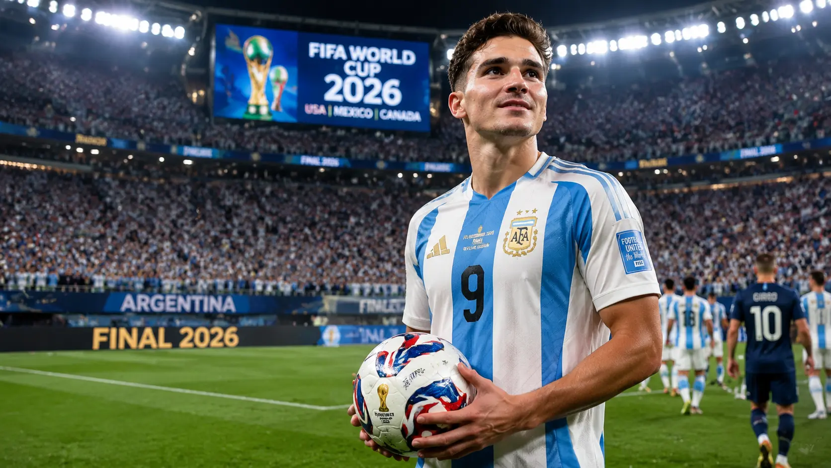 El jugador del Atlético de Madrid Julián Álvarez representó a Argentina en la final del Mundial 2026 de Estados Unidos, México y Canadá.