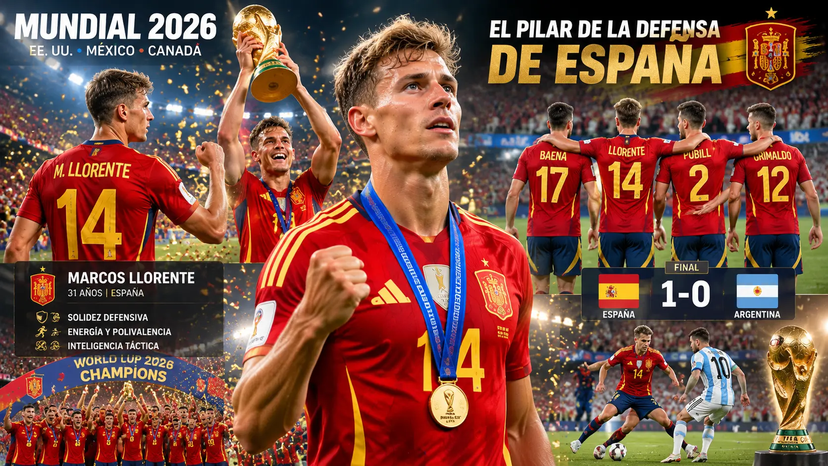 El jugador del Atlético de Madrid Llorente fue una pieza clave de la defensa de España en el Mundial 2026.