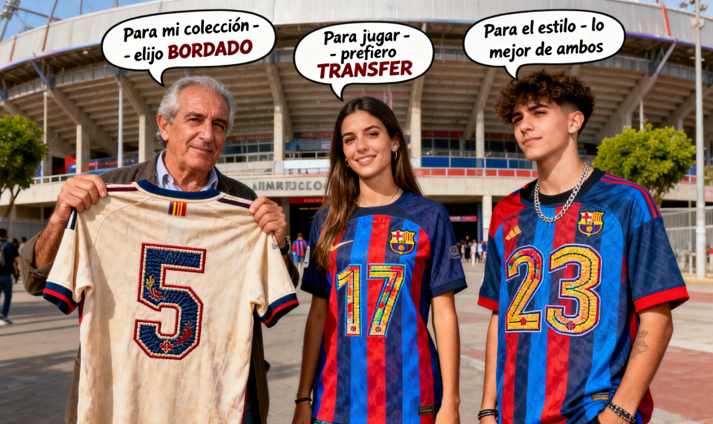 Escena diversa de aficionados vistiendo camisetas personalizadas