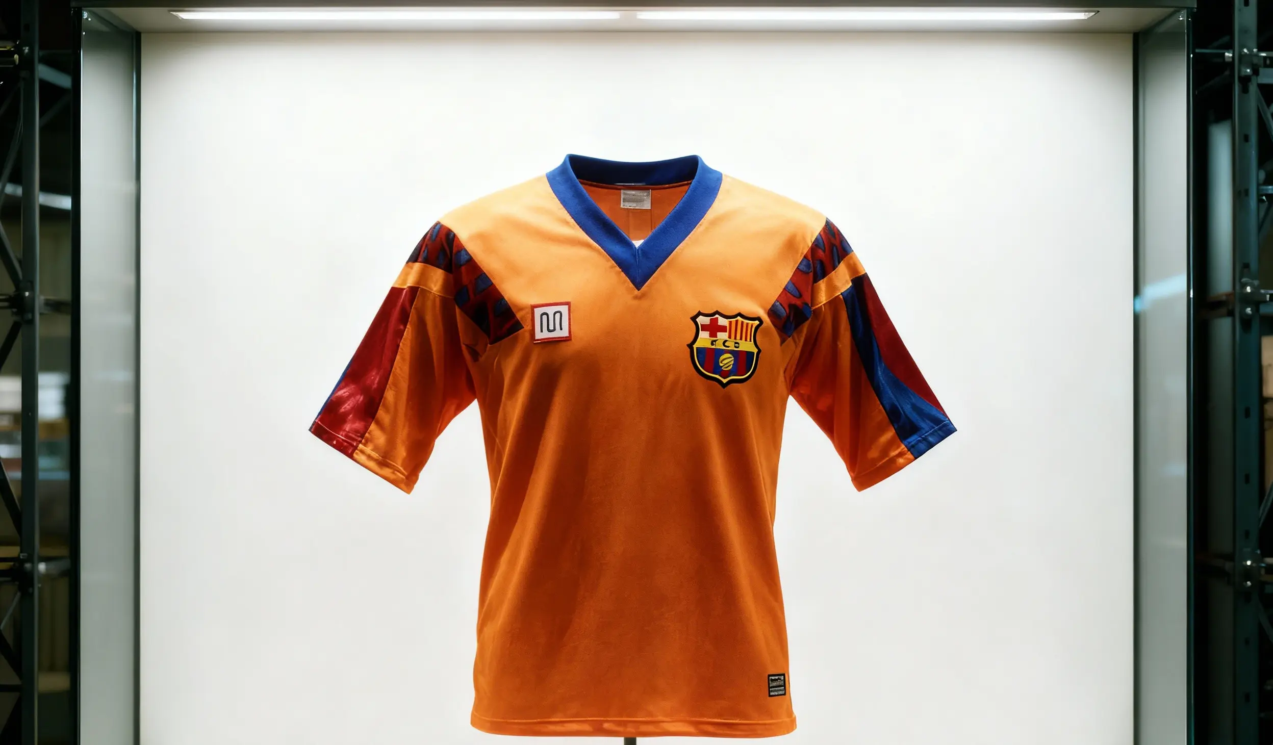 Camiseta de visitante naranja del FC Barcelona de 1992.