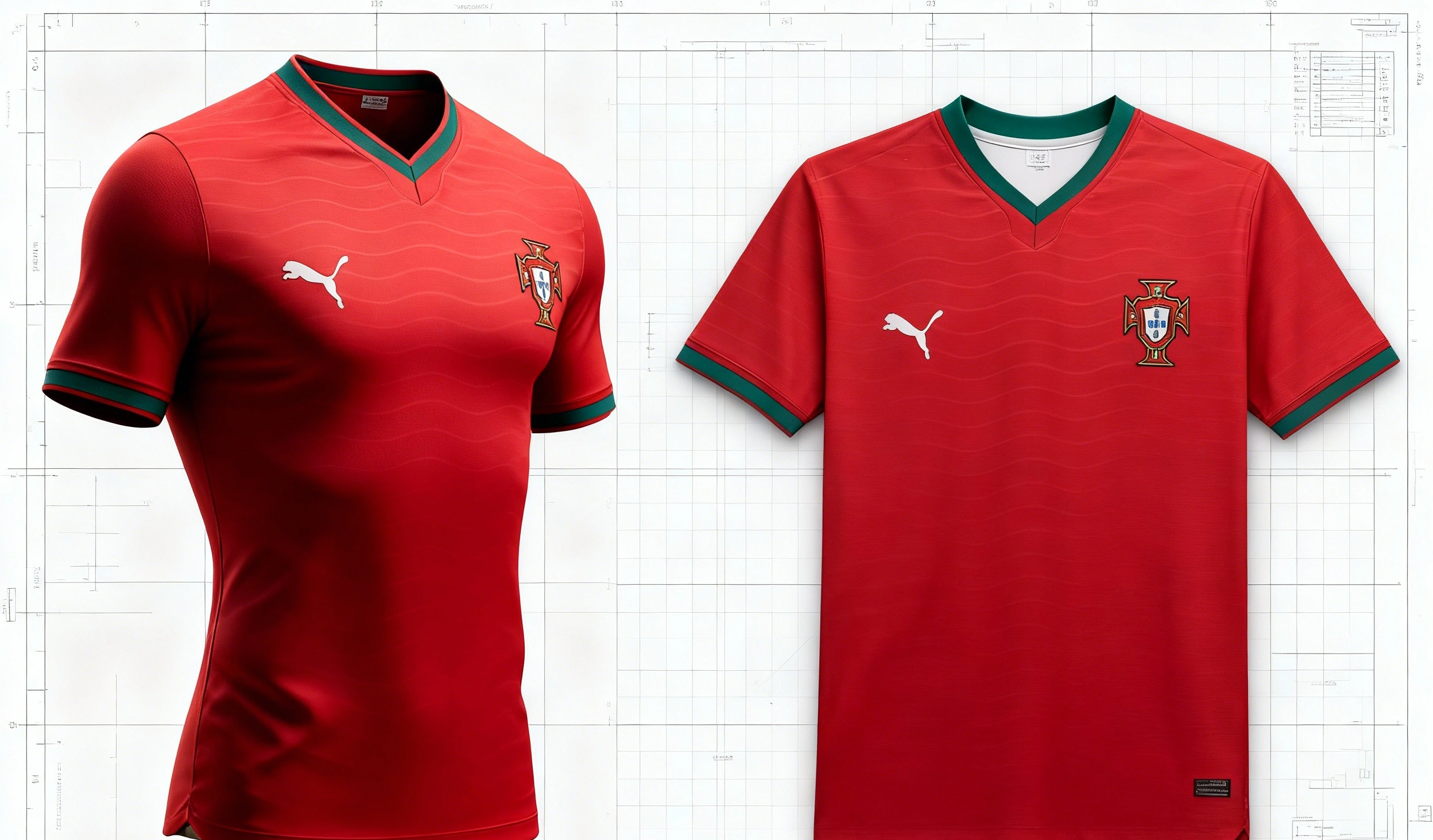 Comparación lado a lado: versión jugador vs versión aficionado camiseta Portugal 2026