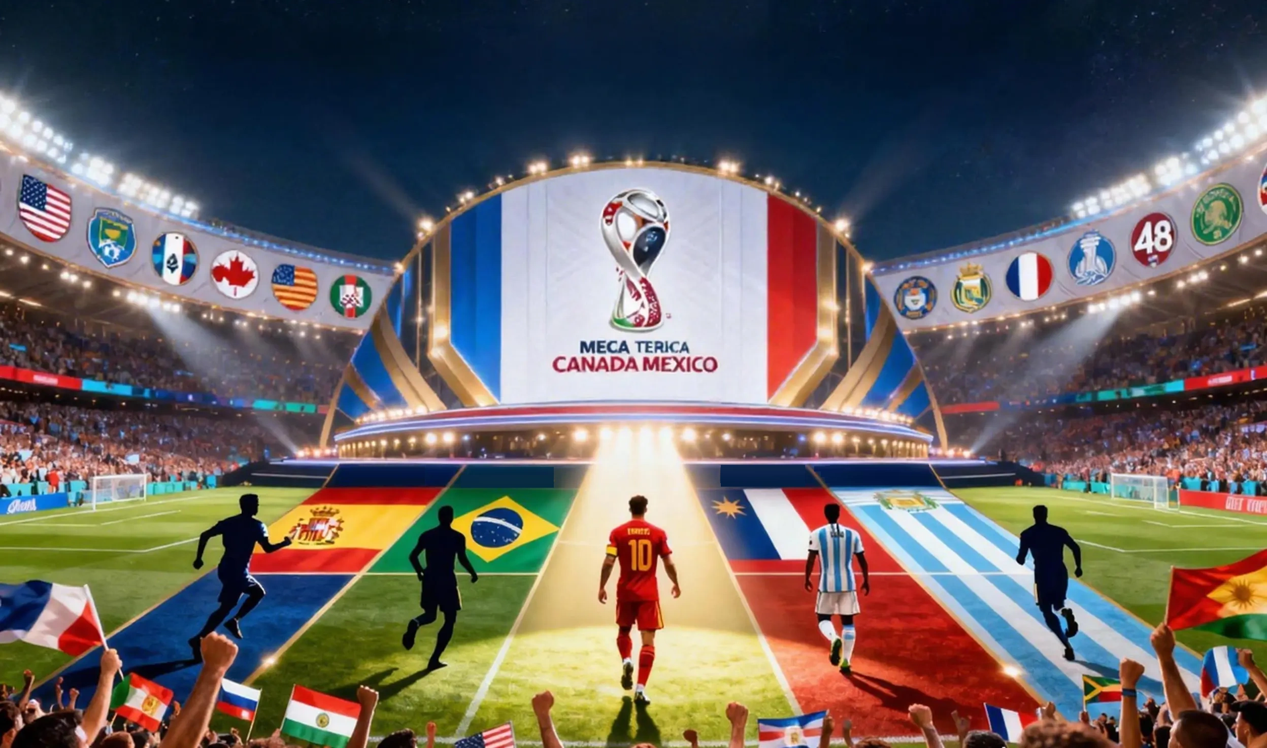 Jugadores de cinco grandes equipos en el épico Mundial de Norteamérica.