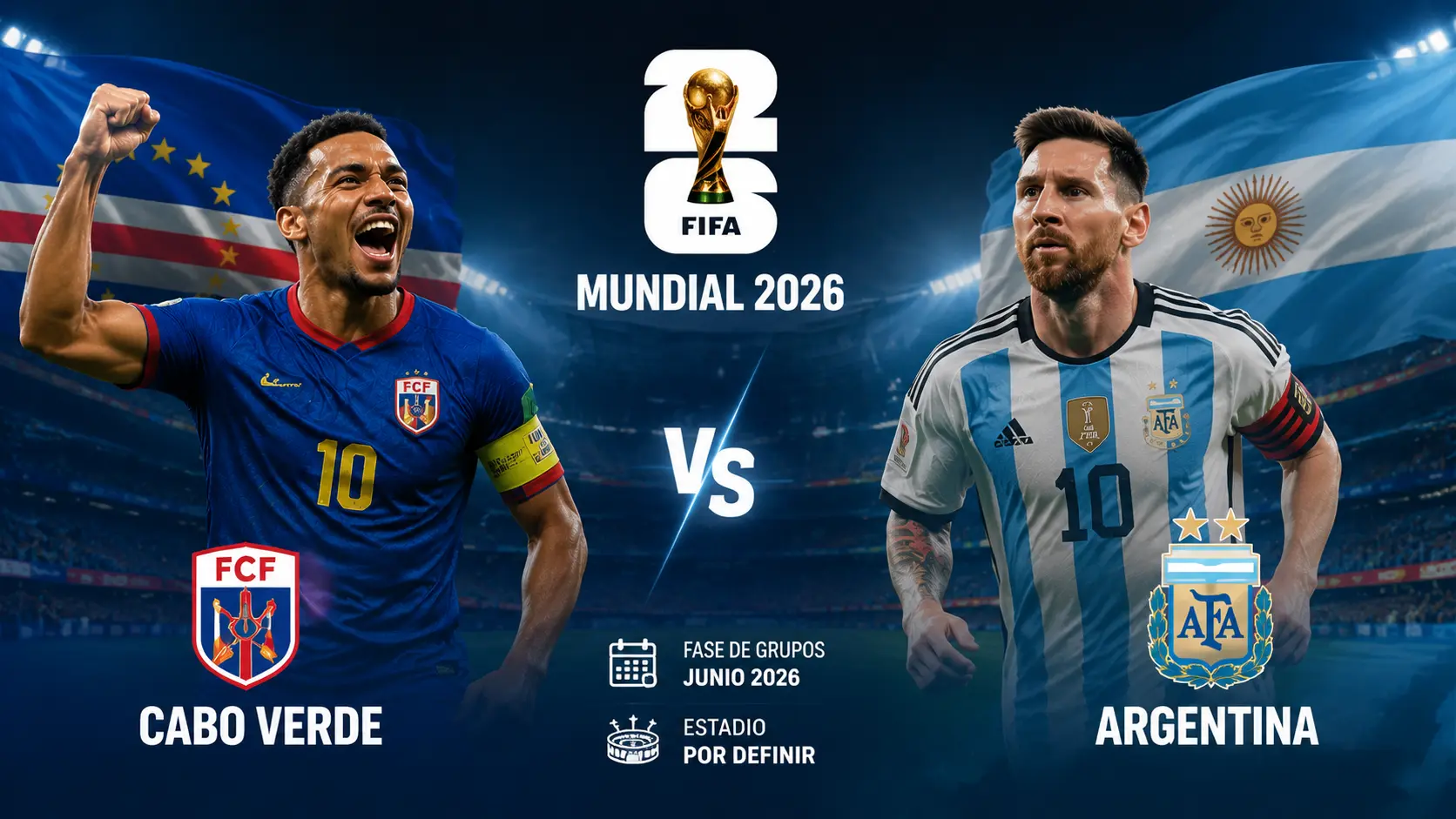Mundial 2026: Cabo Verde se enfrentará a Argentina.