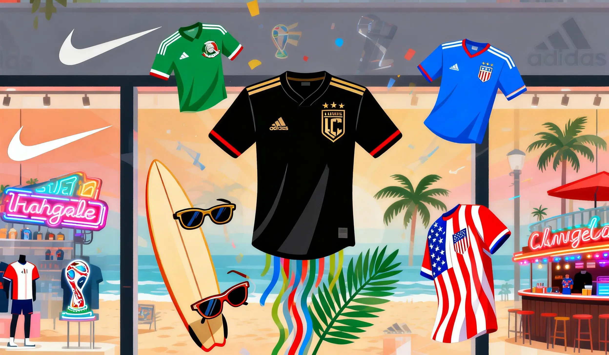 La camiseta del LAFC combina elementos de la ciudad en una exhibición visual con efecto flotante.