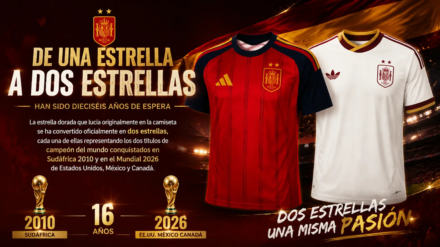 España campeona del Mundial 2026, la camiseta de las 