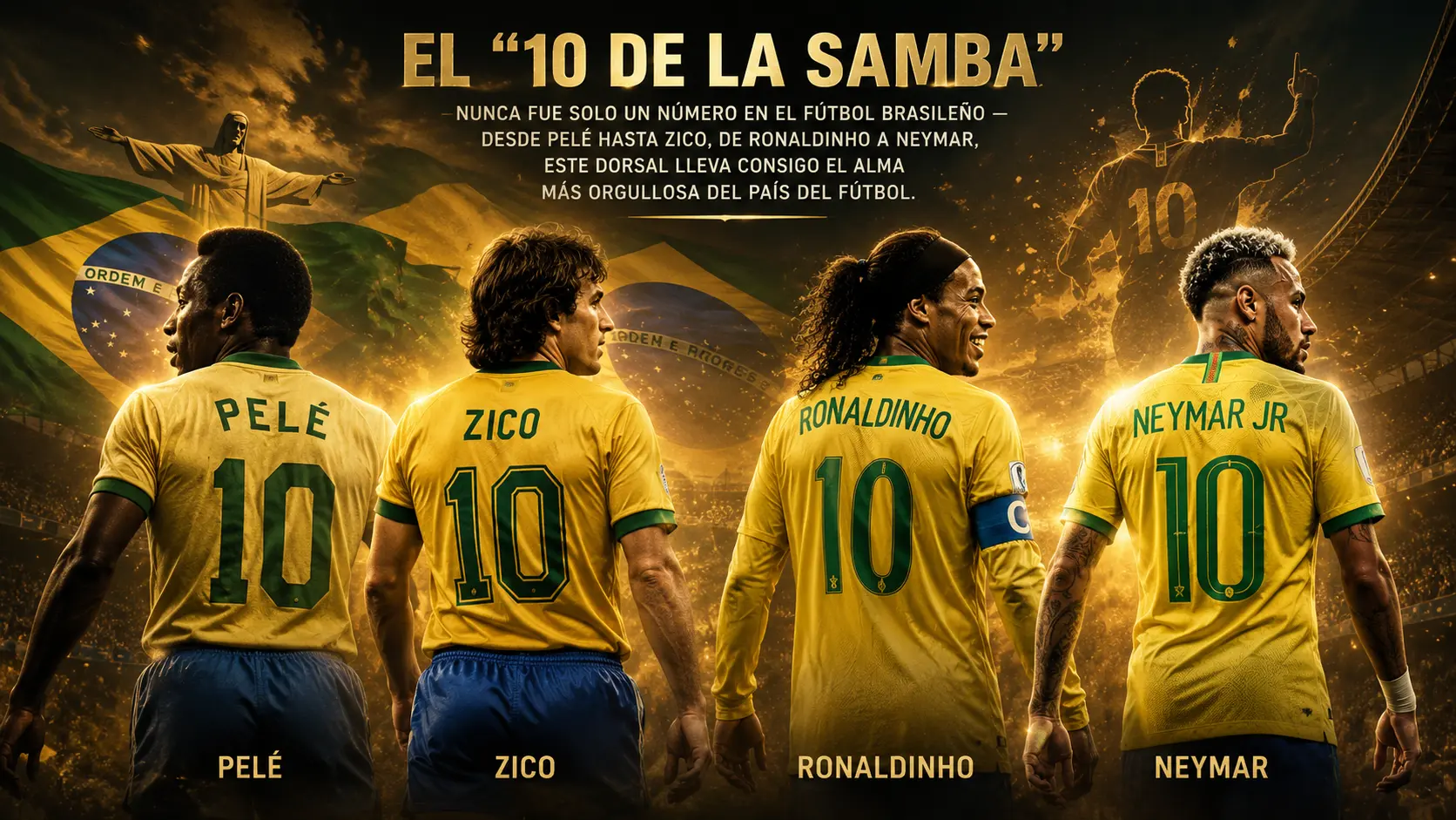 El '10 de la Samba' no es solo un número en Brasil: es una herencia que une a Pelé, Zico, Ronaldinho y Neymar.