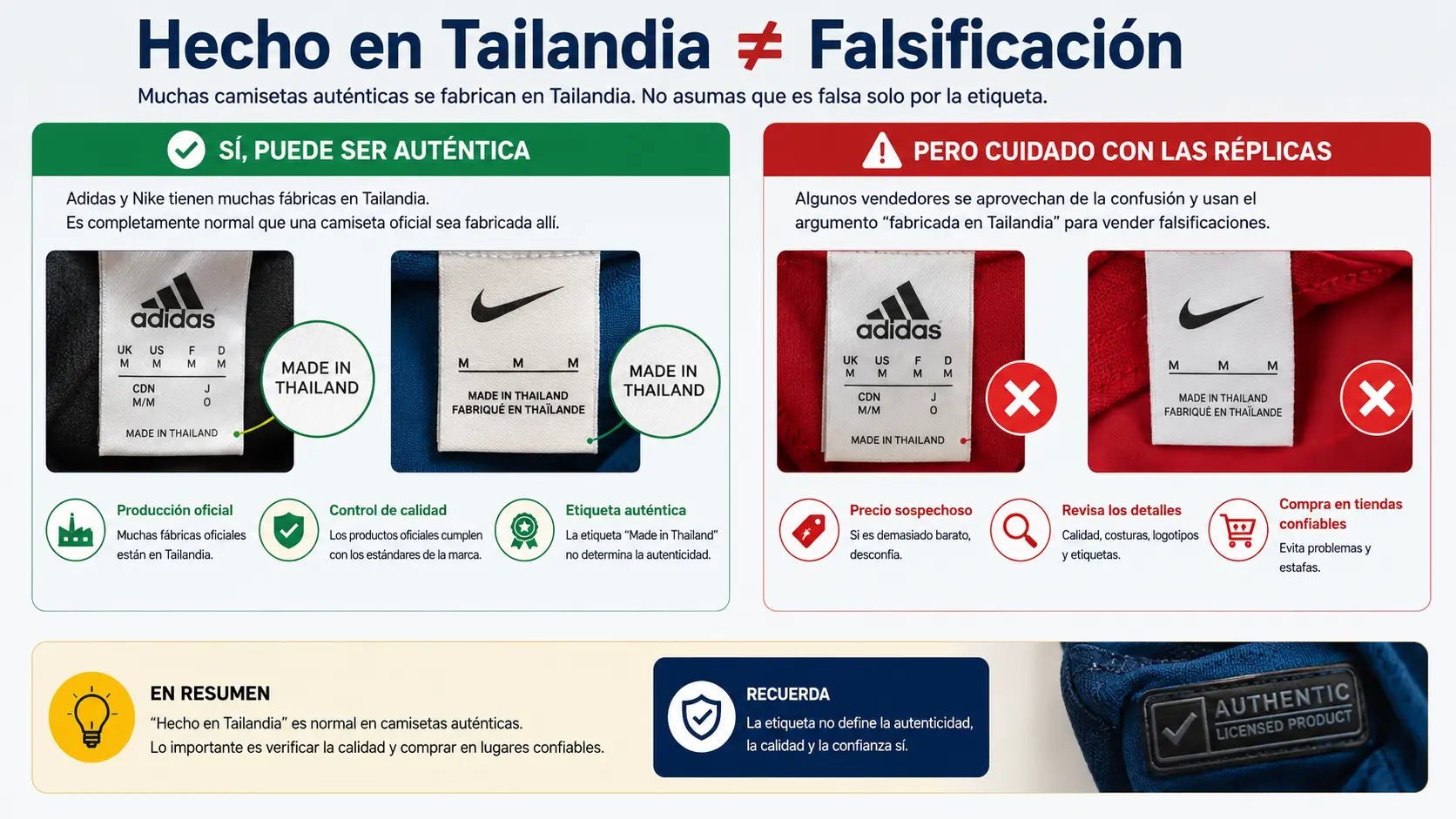 Versión tailandesa ≠ Hecho en Tailandia.