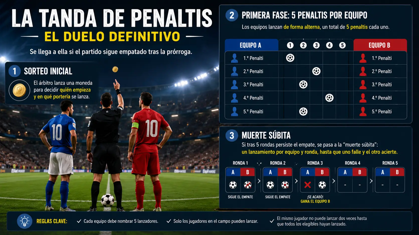 Procedimiento de la tanda de penaltis.