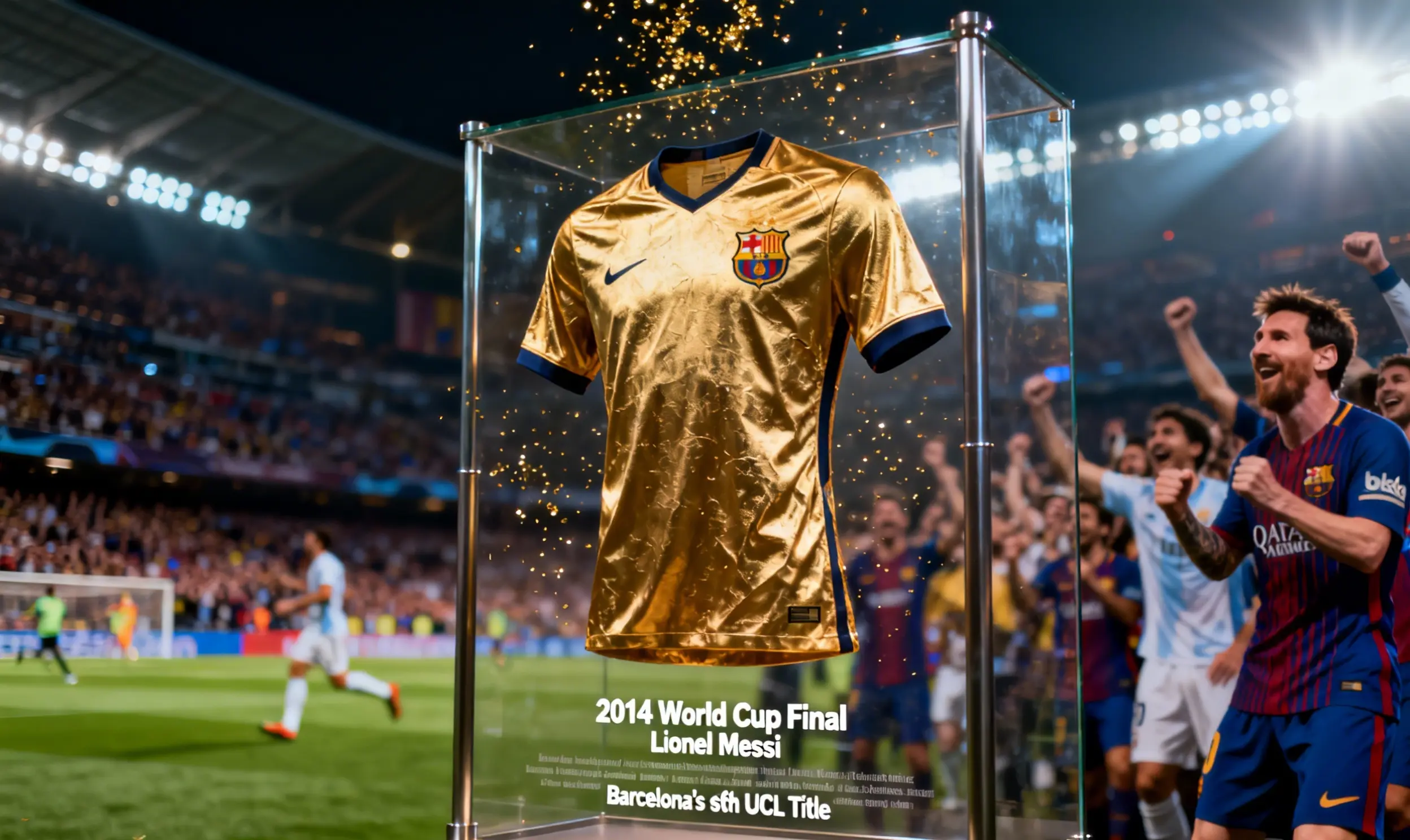 Messi con la azulgrana en el Mundial 2014, en su cumbre blaugrana.