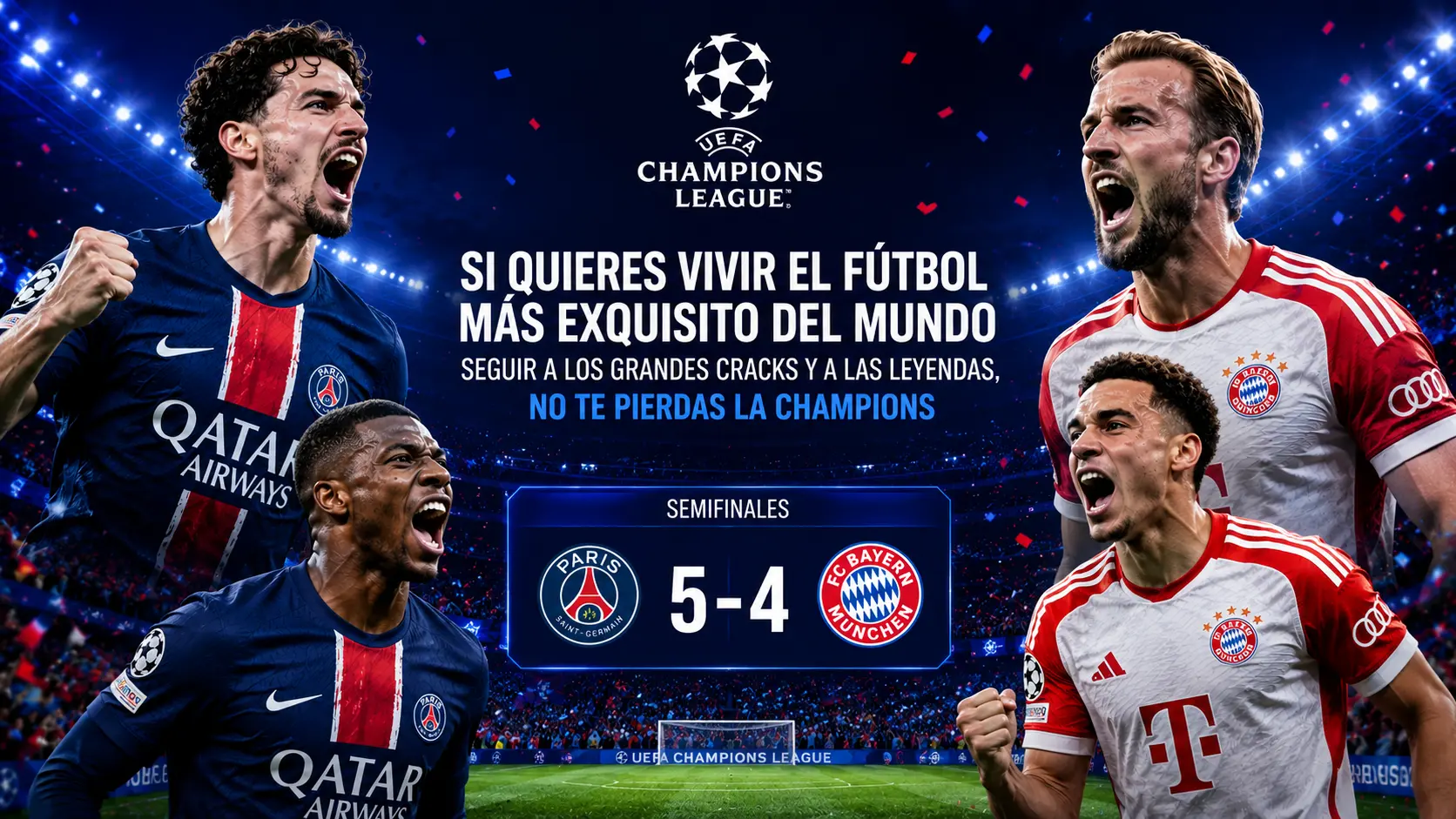 Esta temporada, en semifinales de la Champions: PSG 5-4 Bayern.