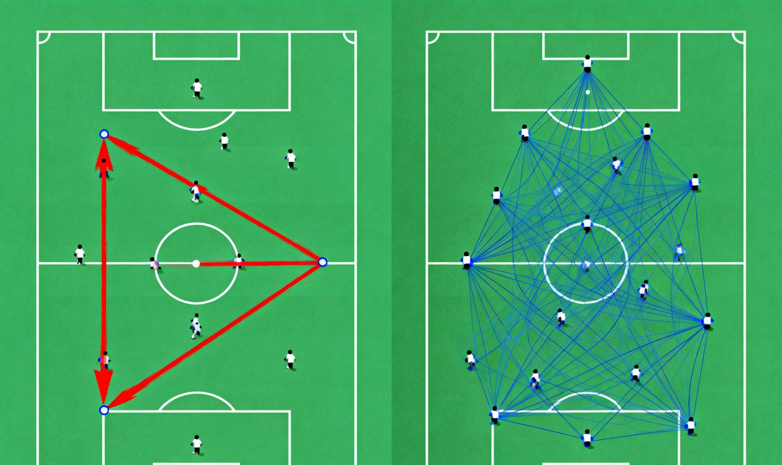 Diagrama táctico comparando el estilo de juego antiguo y nuevo de Inglaterra