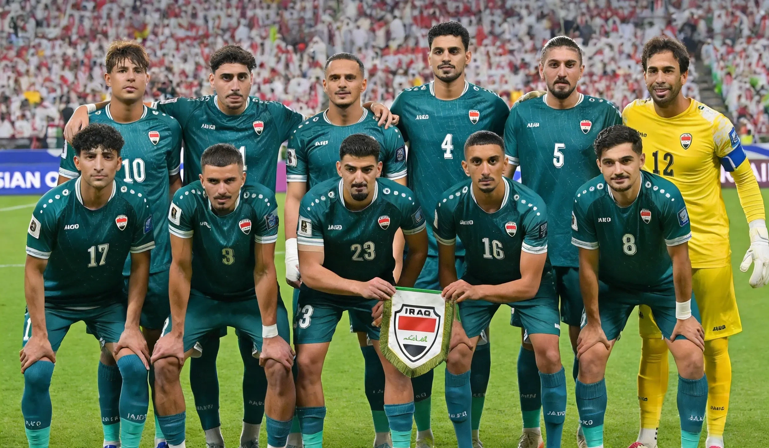 Jugadores que representan a la selección de Irak.