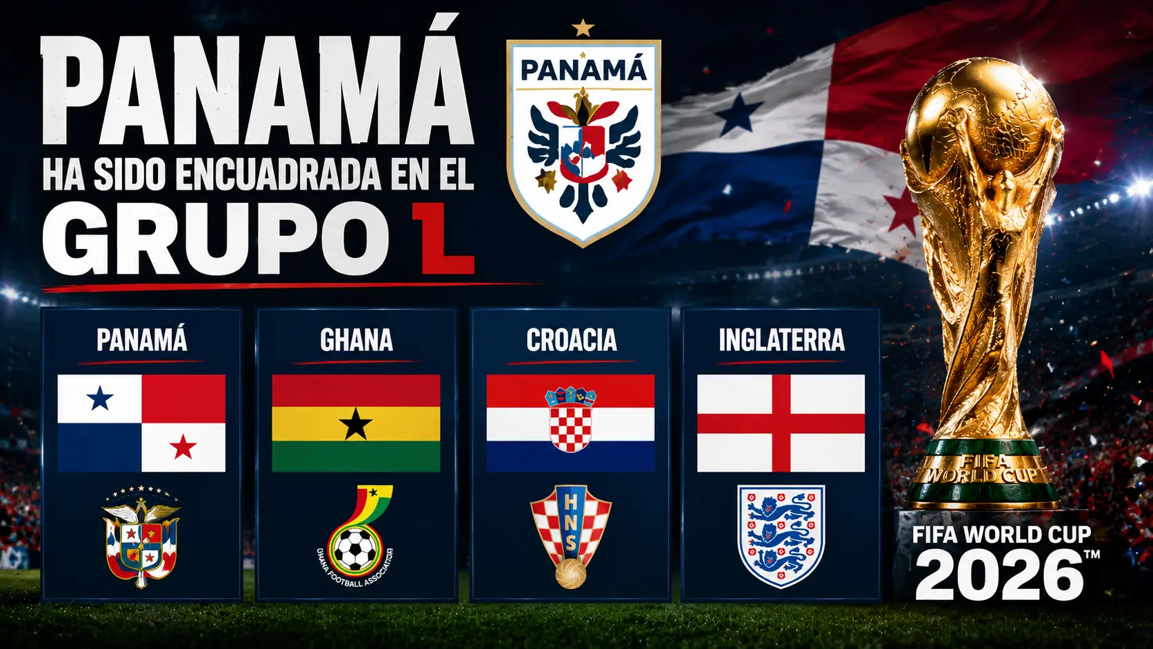 Panamá ha sido encuadrada en el Grupo L, junto con Ghana, Croacia e Inglaterra.