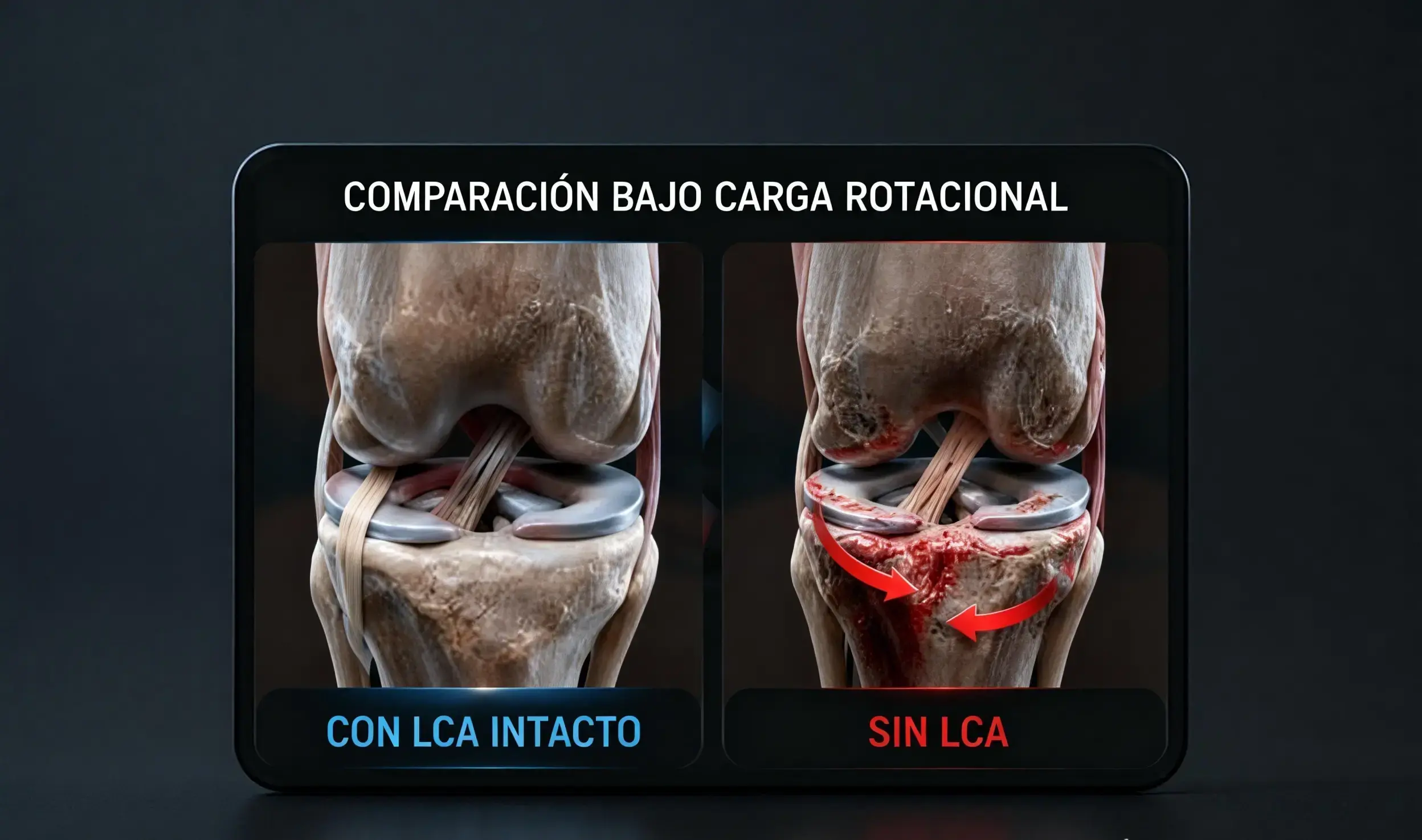 Lesiones asociadas a la rotura del ligamento cruzado.