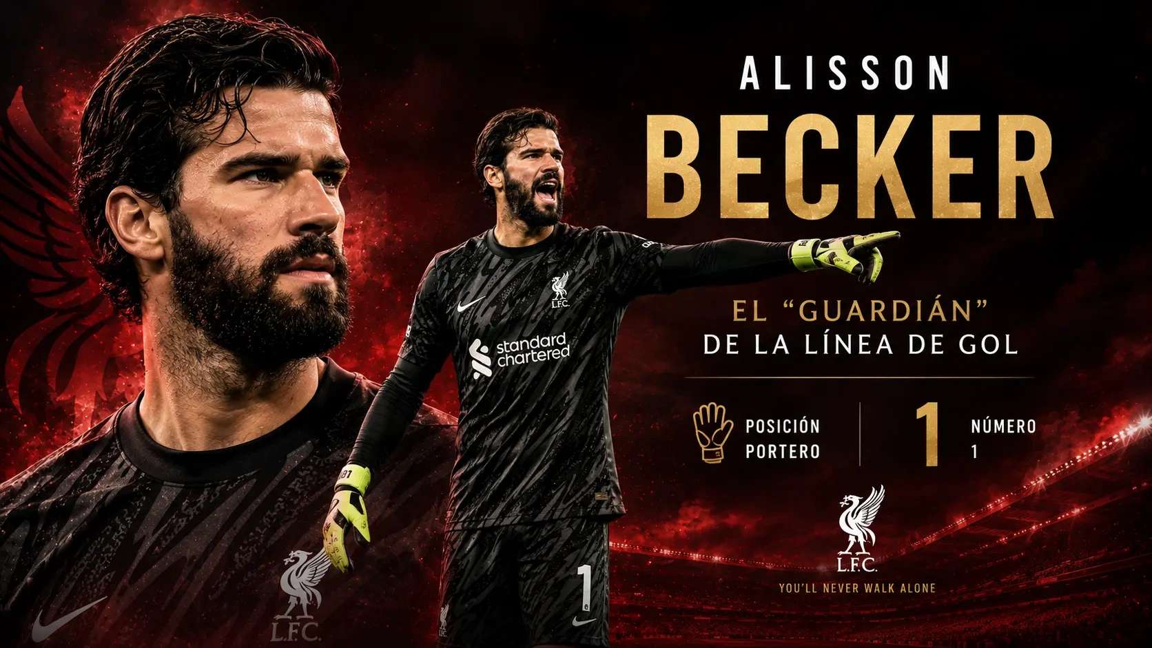 Alisson Becker del Liverpool — el "guardián" de la línea de gol.