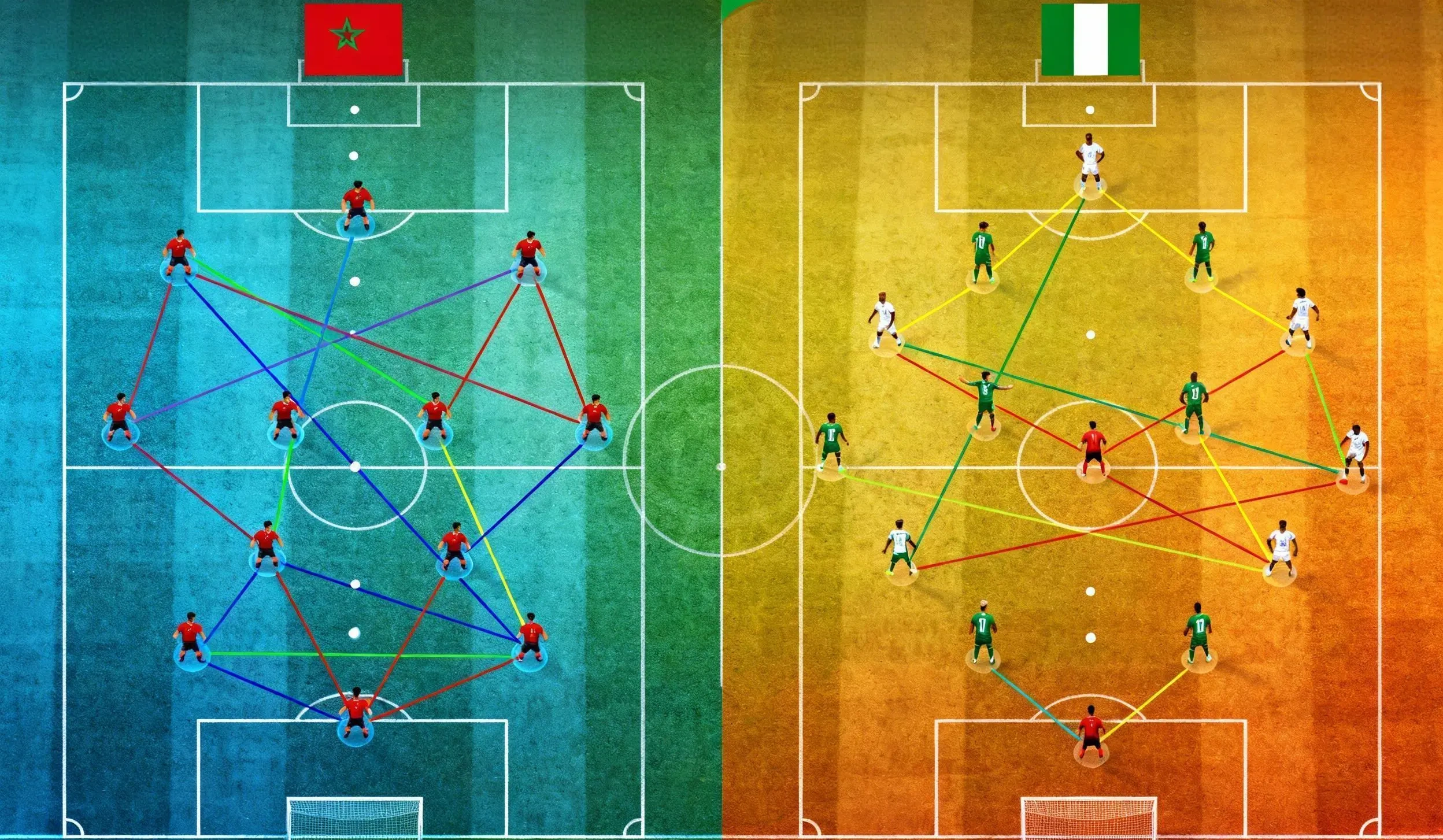 Geometría contra genio: el duelo africano se dibuja en el césped.