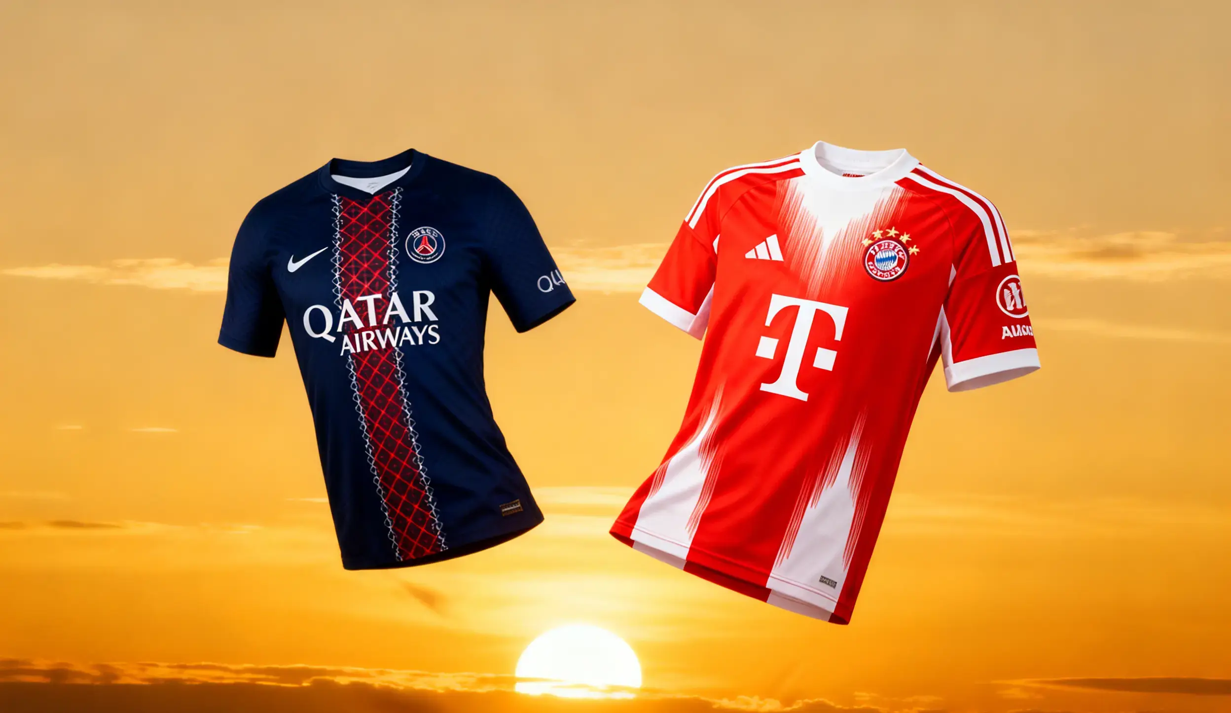 Las camisetas de local del PSG y del Bayern en la Champions.