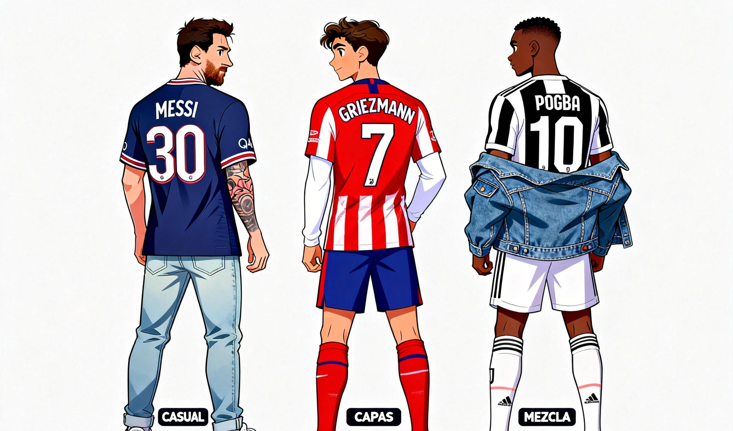Estilos de moda con camisetas de fútbol