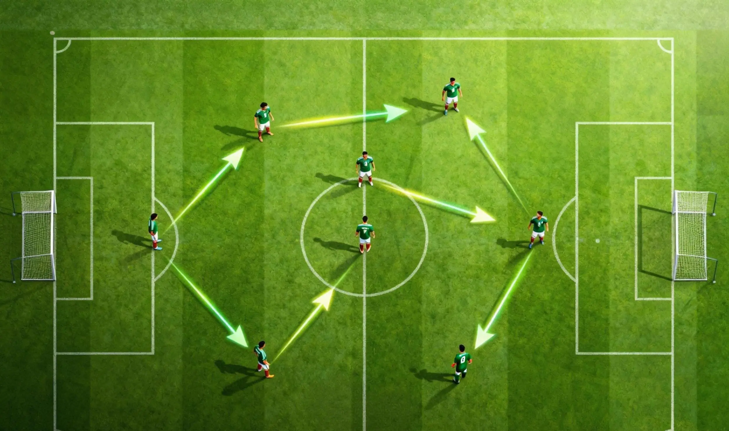La alineación de la selección de México es 4-2-3-1.