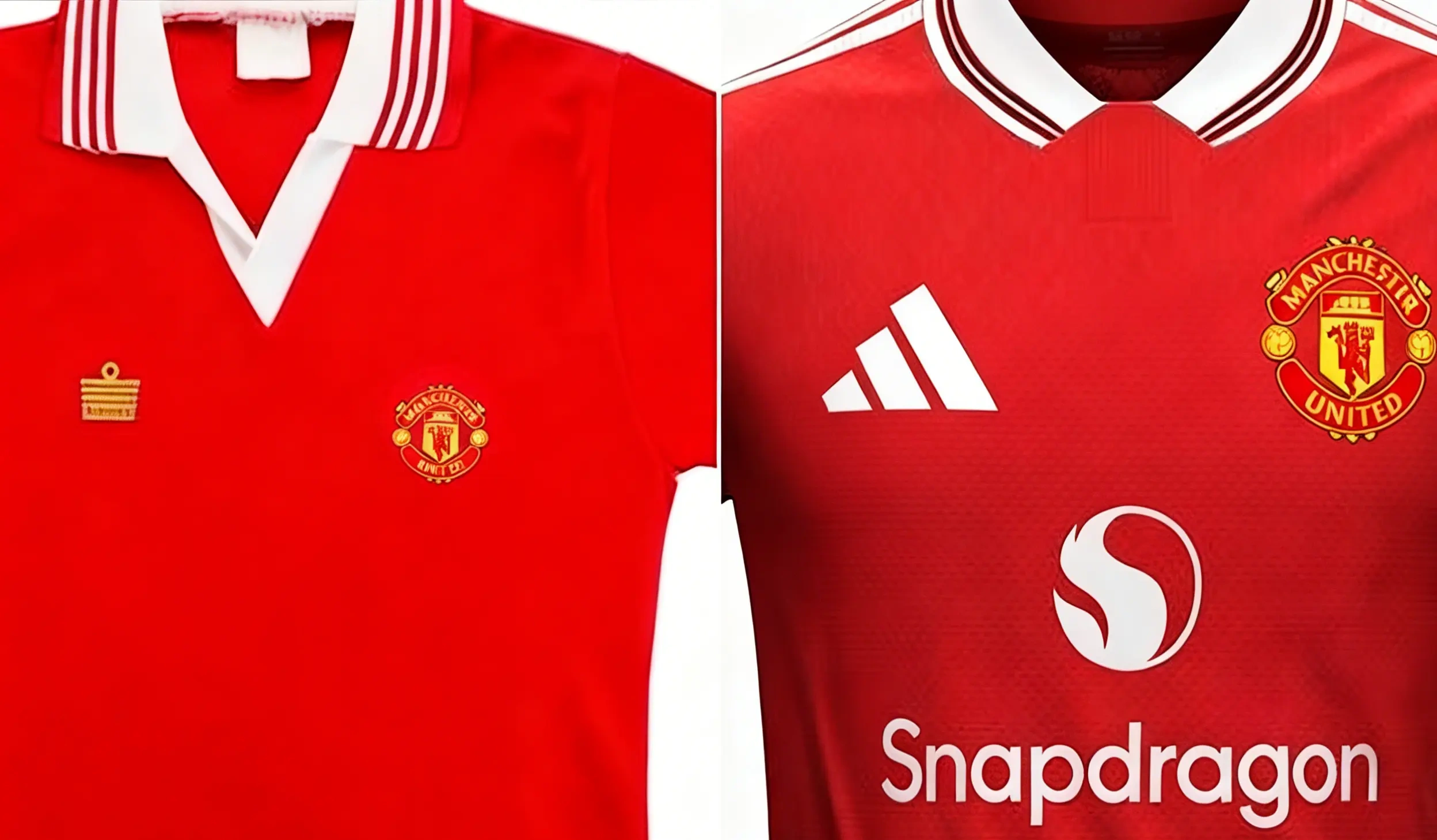 La camiseta local del Manchester United 26/27 homenajea la clásica camiseta Admiral de los años 70.